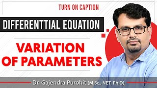 Variation of Parameter Method  Wronskian  Differential Equation [upl. by Nnagrom]