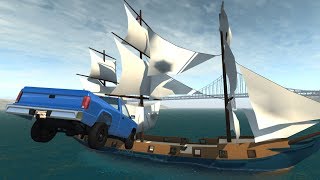 Dummy vs The Stig 6 Pirate Ship Attack  BeamNGdrive [upl. by Eintruoc515]