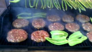 Grilling Angus burgers on CharBroil Tru infrared [upl. by Yremogtnom363]