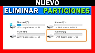 ✅Cómo ELIMINAR una PARTICIÓN del disco duro en WINDOWS 11 10 8 Y 7 🔴 Sin Programas InternoExterno [upl. by Notlimah855]