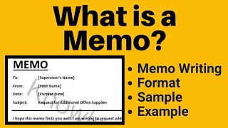 What is Memo Writing in English  What is Memorandum Writing in English  Format  Sample [upl. by Sirret626]