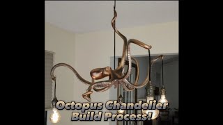 Octopus Chandelier Build Process Copper Twine and Fiberglass Resin Jelly Airbrushed Metallic [upl. by Renfred776]