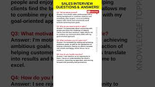 Sales Interview Questions and Answers  Interview Questions and Answers for Sales Job [upl. by Adlihtam]