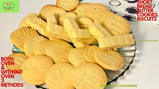 SIMPLE BISCUITS RECIPE  3 INGREDIENTS 2 STYLES NO OVEN amp WITH OVEN BAKED HOMEMADE BUTTER COOKIES [upl. by Aicyla]