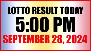 Lotto Result Today 5pm September 28 2024 Swertres Ez2 Pcso [upl. by Lang]