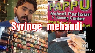 syringemehandi mehandi Pappu mehandi parlor visit  syringe mehandi kaisy banaty hain [upl. by Isobel]