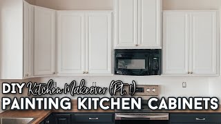 How To Paint Kitchen Cabinets Professionally Without Sanding  DIY Kitchen Makeover Part 1 [upl. by Grider723]