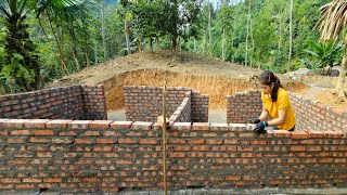 How to build a pig barn with red bricks Farm life  Phùng Thị Chài [upl. by Yahsel]