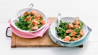 Zalm met waterkerserwtenpuree – Allerhande [upl. by Ramos936]