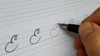 Spencerian script tutorial  Capital E [upl. by Nabalas]