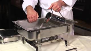 Setting Up a Chafing Dish for Buffet Service [upl. by Hudgens798]