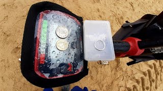 Early Morning Beach Metal Detecting On A Rainy Day Found Silver Ring l MDK 194 [upl. by Anayik]