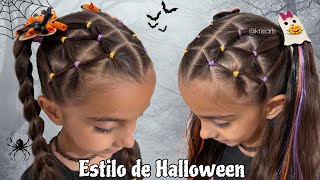 🎃Top Peinados Simples de Halloween para Niñas que Debes Probar👻🕸 [upl. by Adnor]