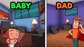 Minecraft  WHOS YOUR DADDY Baby vs Dad Build Battle Old House [upl. by Ahsirhcal]