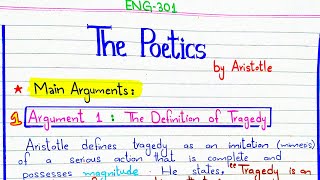 The Poetics  Aristotle  Arguments ENG301 5thsemester pu [upl. by Wills]