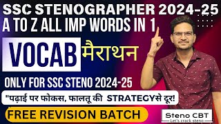 SSC STENO VOCAB MARATHON SSC STENOGRAPHER 202425  VOCAB  SYNONYMS FOR STENO ANT FOR STENO CBT [upl. by Riatsala]