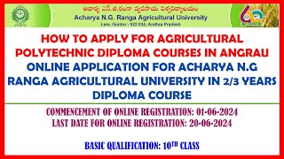 HOW TO APPLY FOR POLYTECHNIC AGRICULTURAL DIPLOMA COURSES IN ANGRAUNOTIFICATION DETAILS [upl. by Swaine]