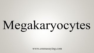 How To Say Megakaryocytes [upl. by Pejsach]