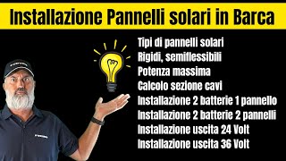 PANNELLI SOLARI per BARCA 122436 Volt Impianto regolatori di carica schema elettrico [upl. by Nakada]