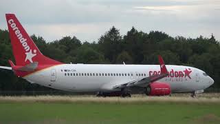 Corendon Airlines Europe B737800 Takeoff Groningen Airport Eelde [upl. by Dmitri725]