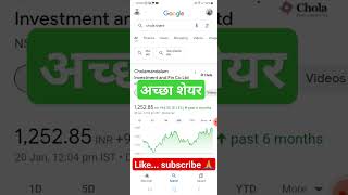 cholamandalam investment शेयर highreturn sharemarket stockmarket [upl. by Zinn929]