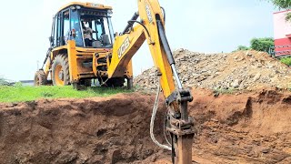 JCB3DX Xtra Water Dank Foundation Breaker Rock Breaking Work Jcb video [upl. by Cerveny619]