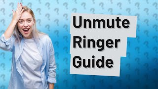 How to unmute ringer on Panasonic cordless phone [upl. by Reinar]