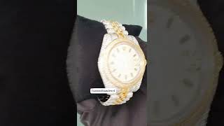 Two Tone Fully Iced Out Moissanite Diamond Watch I Hip Hop Watch [upl. by Juta571]