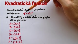 Kvadratická funkce [upl. by Snowman]