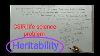 Heritability numericals  part 2  csir net life science problems deep biology [upl. by Sutherlan]