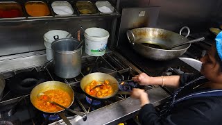 Sev Tameta Nu Shaak  Bataka Tameta  Ringan Bharthu  Dal Baati at Krishna Indian Restaurant London [upl. by Jarred588]