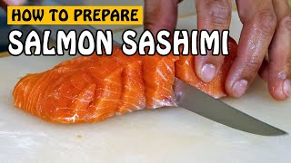 Fish Recipe Prepping Salmon Sashimi [upl. by Tristam911]