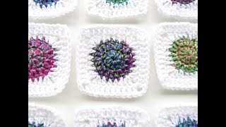 Crochet Sunburst Granny Square [upl. by Yralih]