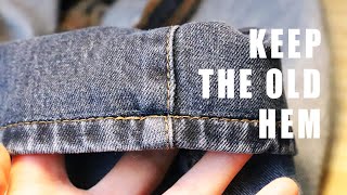 How to Hem Jeans Using the OriginalExisting Hem  Looks Like They Havent Been Altered [upl. by Imarej821]