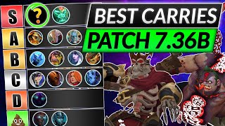 NEW CARRY TIER LIST Patch 736B  Best Position 1 Heroes RANKED  Dota Meta 2 Guide [upl. by Annekim]