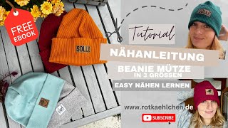 Tutorial Nähanleitung PIEPMütz SkaterBeanie  GRATIS Ebook [upl. by Emily992]