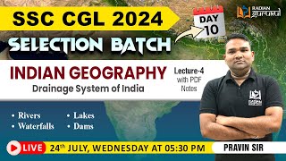 DRAINAGE SYSTEM IN INDIA  SSC CGL SELECTION BATCH  GEOGRAPHY BY PRAVIN SIR ssc radiangurukul [upl. by Zsa Zsa549]