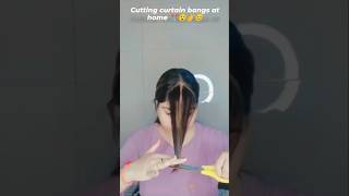 Cutting my Own Curtain Bangs at home 😳✂️shortshaircut nupursarwan  youtubeshorts tutorial 😊 [upl. by Eetsirk]