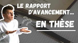 LE RAPPORT DAVANCEMENT EN DOCTORAT [upl. by Ulrike]