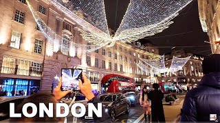 🎄✨Best London Christmas Lights in Central London 2024  London Christmas Lights Tour 4K [upl. by Nehtanoj]