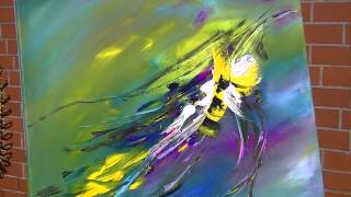 Abstract Painting Demonstration Abstrakte Acrylmalerei Bumblebee at Springtime [upl. by Nikolai665]