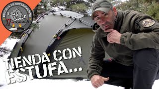 ✅ Nortent Vern 2  titanium wood stove test  2 person tent  Tienda de campaña con estufa de leña [upl. by Aerda]