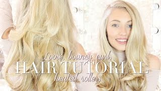 HEATED ROLLER TUTORIAL LOOSE BOUNCY HOLLYWOOD CURLS  Freddy My Love [upl. by Cirilla]