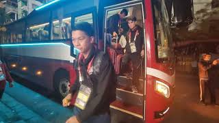 Thailand national football team arrives at Hang Day Stadium vs Timor Leste Asean Cup 2024 fan [upl. by Kired]