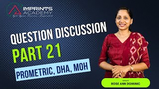 QUESTION DISCUSSION Part 21  PROMETRIC DHA NHRA MOH [upl. by Cryan]