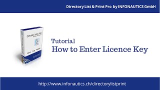 Directory List amp Print Pro  How to Enter The Licence Key [upl. by Adieren]