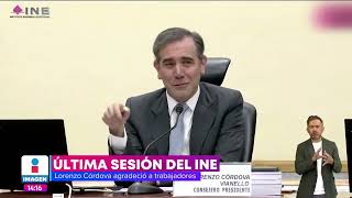 Lorenzo Córdova encabeza su última sesión en el INE como consejero presidente  Noticias con Yuri [upl. by Aihsenyt]