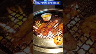 Flaming BBQ grill 😋 Flavorful shortsfeed shorts foodie yummy [upl. by Greenlee]