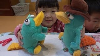 せんももカモノハシペリーのぬいぐるみで遊ぶ Platypus Perry Plush Toys [upl. by Weinberg101]