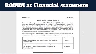 Risk of material misstatement at financial statement level Example [upl. by Ludwog]